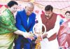 Chief guest, Harshdev Singh and other dignitaries lighting the lamp during the Annual Sport Day in Jammu.