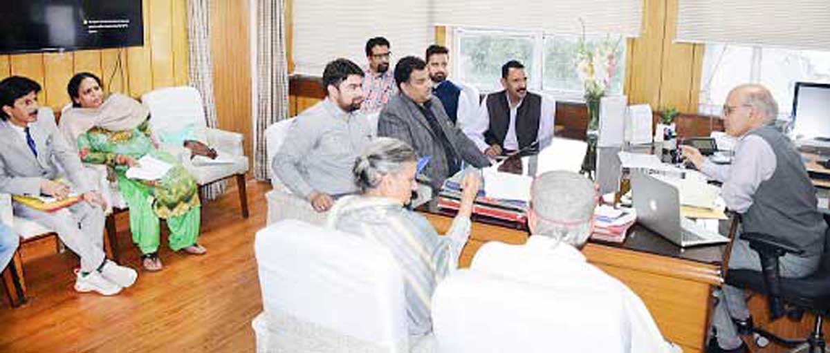 Advisor K K Sharma interacting with a delegation. Advisor K K Sharma interacting with a delegation.