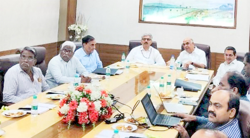 AK Singh, CMD NHPC along with Janardan Choudhary, Director (Technical), NHPC in meeting with Prabhakar Rao, CMD, TSTRANSCO and other senior officials from NHPC and TSTRANSCO at Telangana. AK Singh, CMD NHPC along with Janardan Choudhary, Director (Technical), NHPC in meeting with Prabhakar Rao, CMD, TSTRANSCO and other senior officials from NHPC and TSTRANSCO at Telangana.
