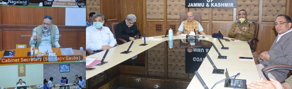 Cabinet Secretary Rajiv Gauba chairing a meeting through video conference with Chief Secretary BVR Subrahmanyam on Thursday. Cabinet Secretary Rajiv Gauba chairing a meeting through video conference with Chief Secretary BVR Subrahmanyam on Thursday.