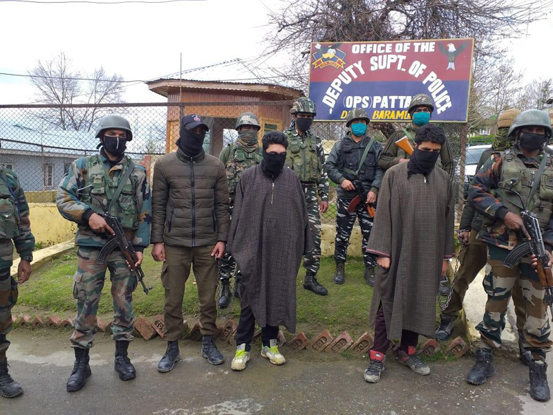 Two OGWs arrested in Pattan, Baramulla on Saturday. -Excelsior/ Aabid Nabi Two OGWs arrested in Pattan, Baramulla on Saturday. -Excelsior/ Aabid Nabi