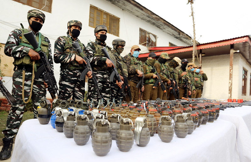 Explosives recovered from Keran sector in Kupwara on Monday. —Excelsior/Abid Nabi Explosives recovered from Keran sector in Kupwara on Monday. —Excelsior/Abid Nabi