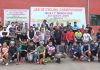 Winners of J&K UT Cycling Championship posing along with dignitaries and officials in Jammu on Wednesday.