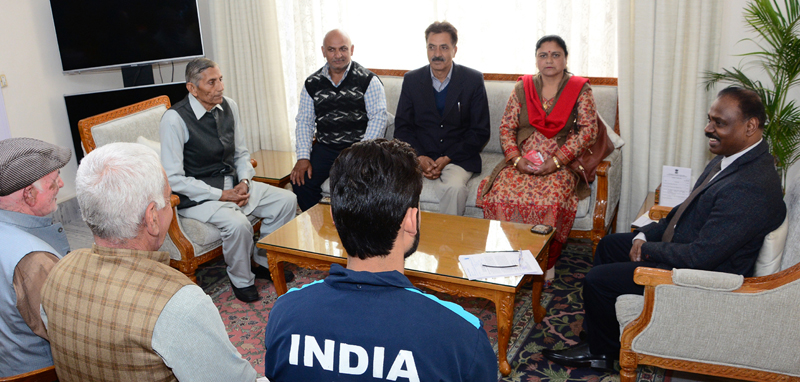 Lt. Governor meeting delegation led by Lalita Devi, BDC Chairperson, Palmar on Thursday. Lt. Governor meeting delegation led by Lalita Devi, BDC Chairperson, Palmar on Thursday.