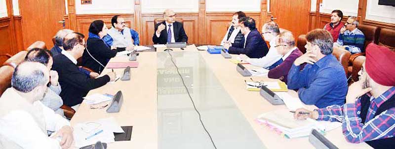 Advisor K K Sharma chairing a meeting at Jammu on Tuesday. Advisor K K Sharma chairing a meeting at Jammu on Tuesday.