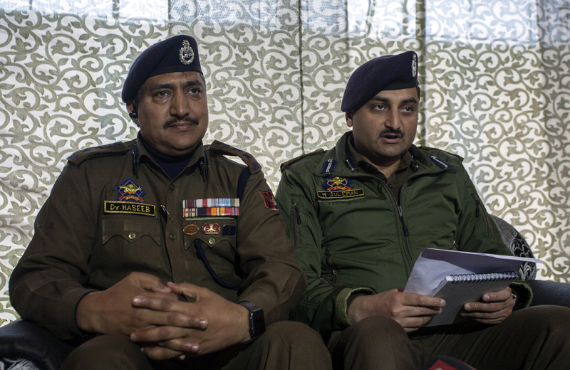 DIG Central Kashmir, MS Choudhary addressing press conference on Thursday. DIG Central Kashmir, MS Choudhary addressing press conference on Thursday.