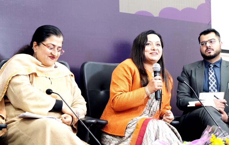 Penalists during round table talk on ‘Women Empowerment’ at IIM Jammu on Friday. Penalists during round table talk on ‘Women Empowerment’ at IIM Jammu on Friday.