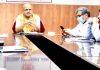 Chief Secretary chairing a meeting at Jammu on Sunday.