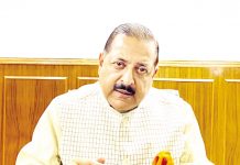 Union Minister Dr Jitendra Singh briefing about the supply of essential items and medical equipment to the North Eastern States, at New Delhi on Sunday.