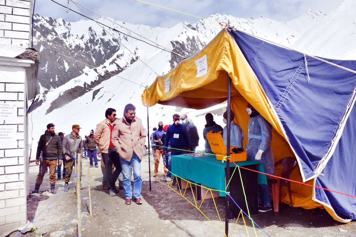 CEC LAHDC, Kargil Feroz Ahmad and DC taking stock of mitigation measures at Drass. CEC LAHDC, Kargil Feroz Ahmad and DC taking stock of mitigation measures at Drass.