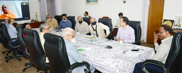 Lieutenant Governor Girish Chandra Murmu presiding over SASB meeting in Jammu on Wednesday. Lieutenant Governor Girish Chandra Murmu presiding over SASB meeting in Jammu on Wednesday.