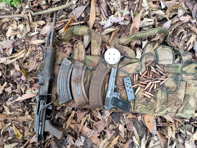 Arms and ammunition recovered in Poonch on Wednesday. Arms and ammunition recovered in Poonch on Wednesday.