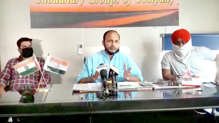 Stone crusher owners addressing a press conference at Jammu on Thursday. Stone crusher owners addressing a press conference at Jammu on Thursday.
