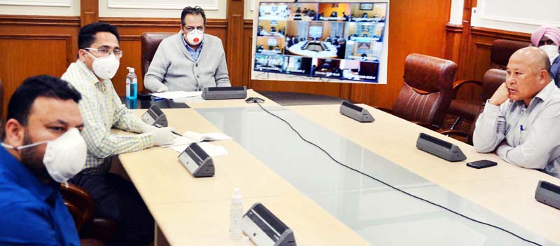Advisor Baseer Ahmad Khan chairing a meeting at Jammu on Friday. Advisor Baseer Ahmad Khan chairing a meeting at Jammu on Friday.