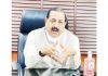 Union Minister Dr Jitendra Singh electronically briefing about the status of COVID related portal grievances and their redressal, at New Delhi on Monday.