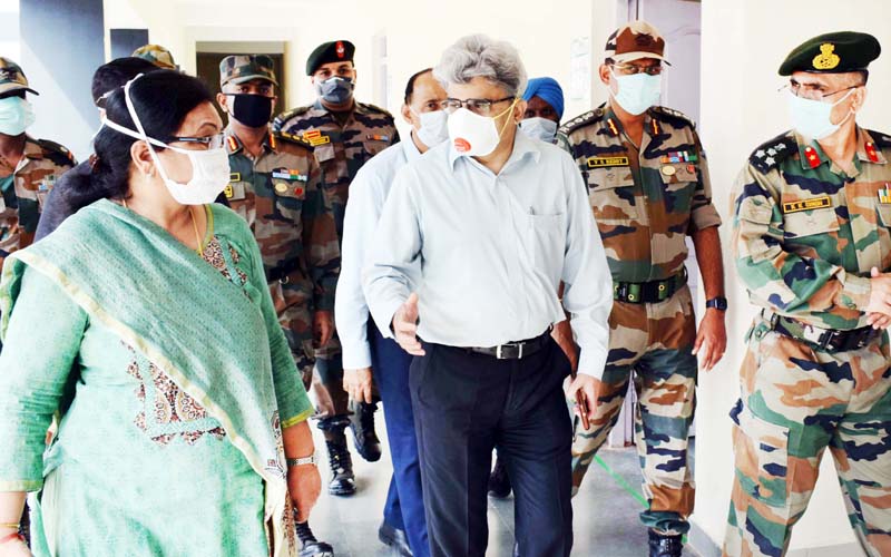 page5 FC Health Atal Dulloo during visit to Army Hospital on Monday.