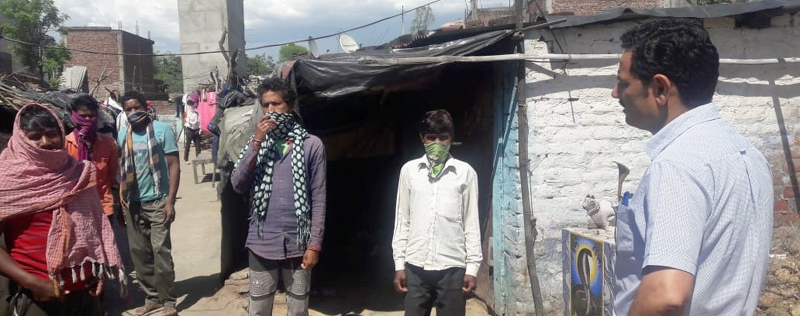 DC Kathua during visit to slums on Thursday. DC Kathua during visit to slums on Thursday.