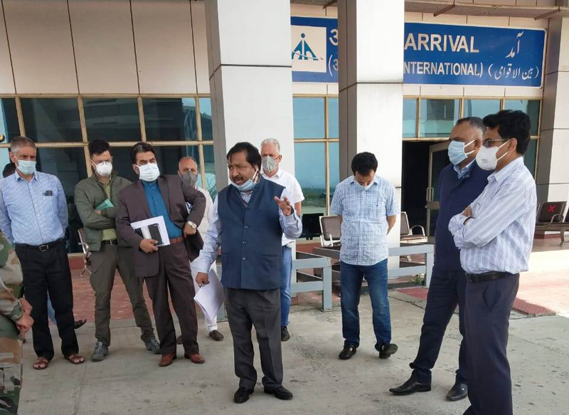 Principal Secretary, Dheeraj Gupta during visit to Srinagar Airport. Principal Secretary, Dheeraj Gupta during visit to Srinagar Airport.