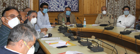 Divisional Commissioner P K Pole chairing a meeting at Srinagar. Divisional Commissioner P K Pole chairing a meeting at Srinagar.