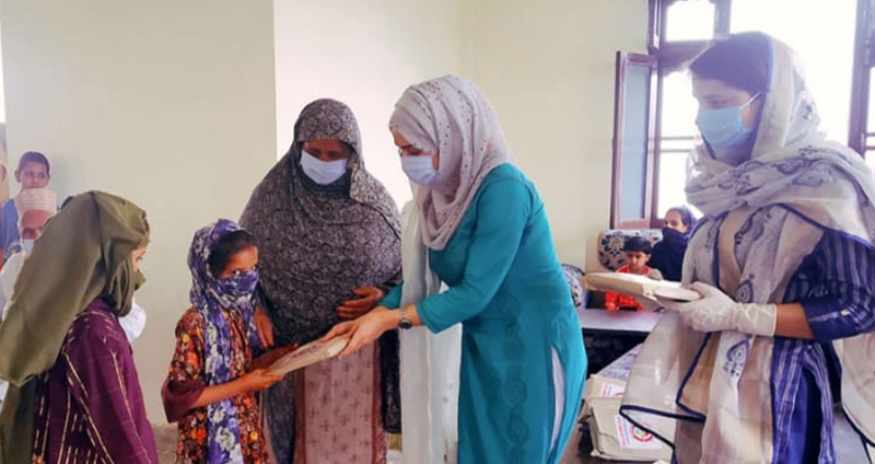 ‘Stationery Kits’ being distributed among girl students. ‘Stationery Kits’ being distributed among girl students.