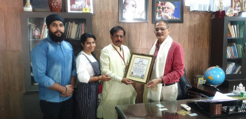 NGO members honouring former Deputy CM Kavinder Gupta. NGO members honouring former Deputy CM Kavinder Gupta.