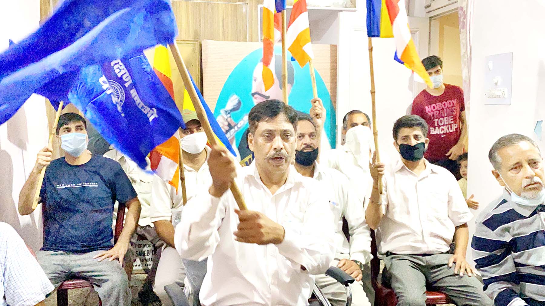 RK Kalsotra, President AIl India Confederation of SC/ST Organizations UT J&K leading virtual rally. RK Kalsotra, President AIl India Confederation of SC/ST Organizations UT J&K leading virtual rally.