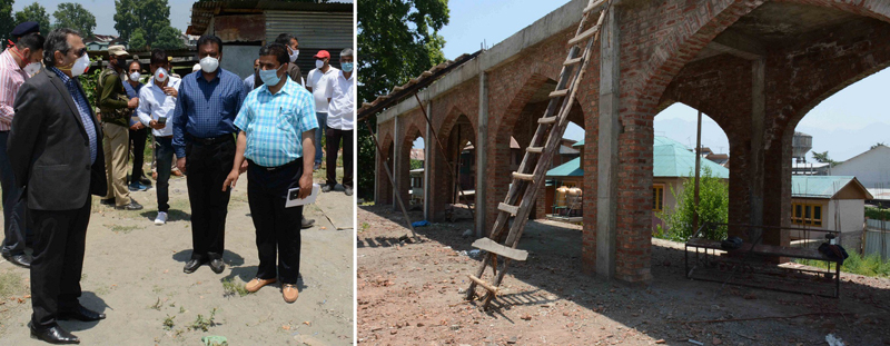 Advisor Baseer Khan inspecting a tourism project in Srinagar. Advisor Baseer Khan inspecting a tourism project in Srinagar.