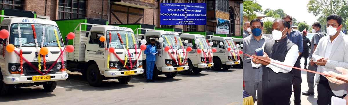 Lieutenant Governor, Girish Chandra Murmu flagging off Mobile Genset Fleet on Friday. Lieutenant Governor, Girish Chandra Murmu flagging off Mobile Genset Fleet on Friday.