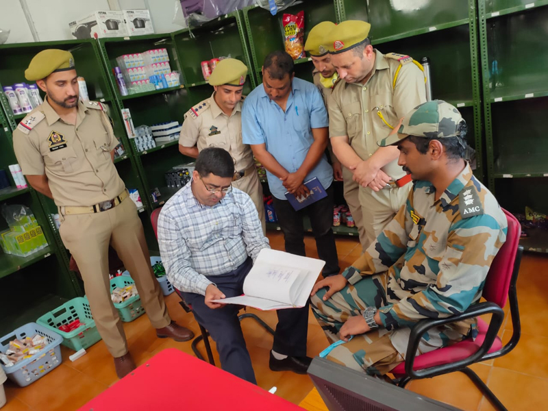 Excise Commissioner Rajesh Shavan inspecting an army canteen. Excise Commissioner Rajesh Shavan inspecting an army canteen.