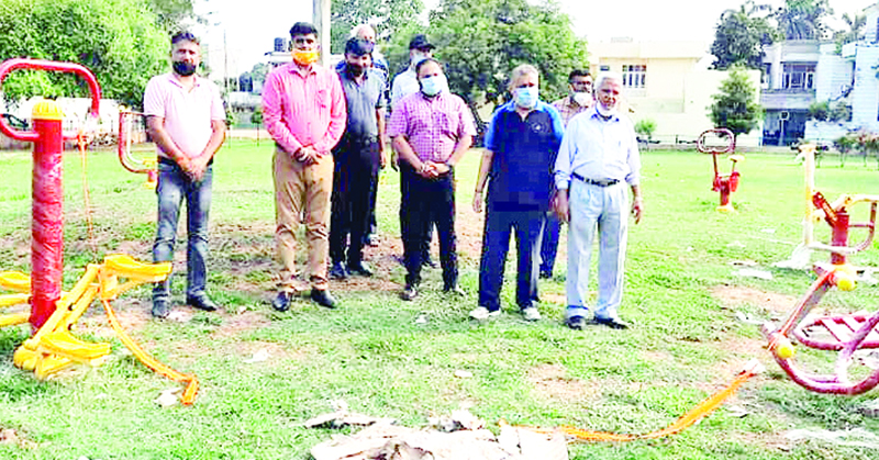 Councillor, Rahul Kumar inspecting newly installed open gym in Ward No. 17 at Gandhi Nagar, Jammu. Councillor, Rahul Kumar inspecting newly installed open gym in Ward No. 17 at Gandhi Nagar, Jammu.