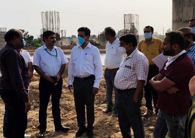 Divisional Commissioner Jammu Sanjeev Verma inspecting work on Ring Road. Divisional Commissioner Jammu Sanjeev Verma inspecting work on Ring Road.