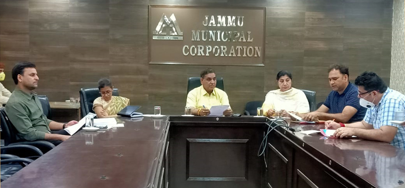 JMC Mayor, Chander Mohan Gupta during a meeting at Jammu on Thursday. JMC Mayor, Chander Mohan Gupta during a meeting at Jammu on Thursday.
