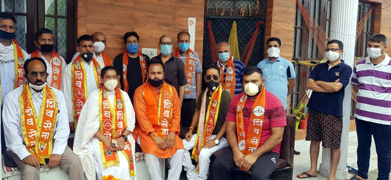 Shiv Sena leaders holding a meeting on Sunday. Shiv Sena leaders holding a meeting on Sunday.