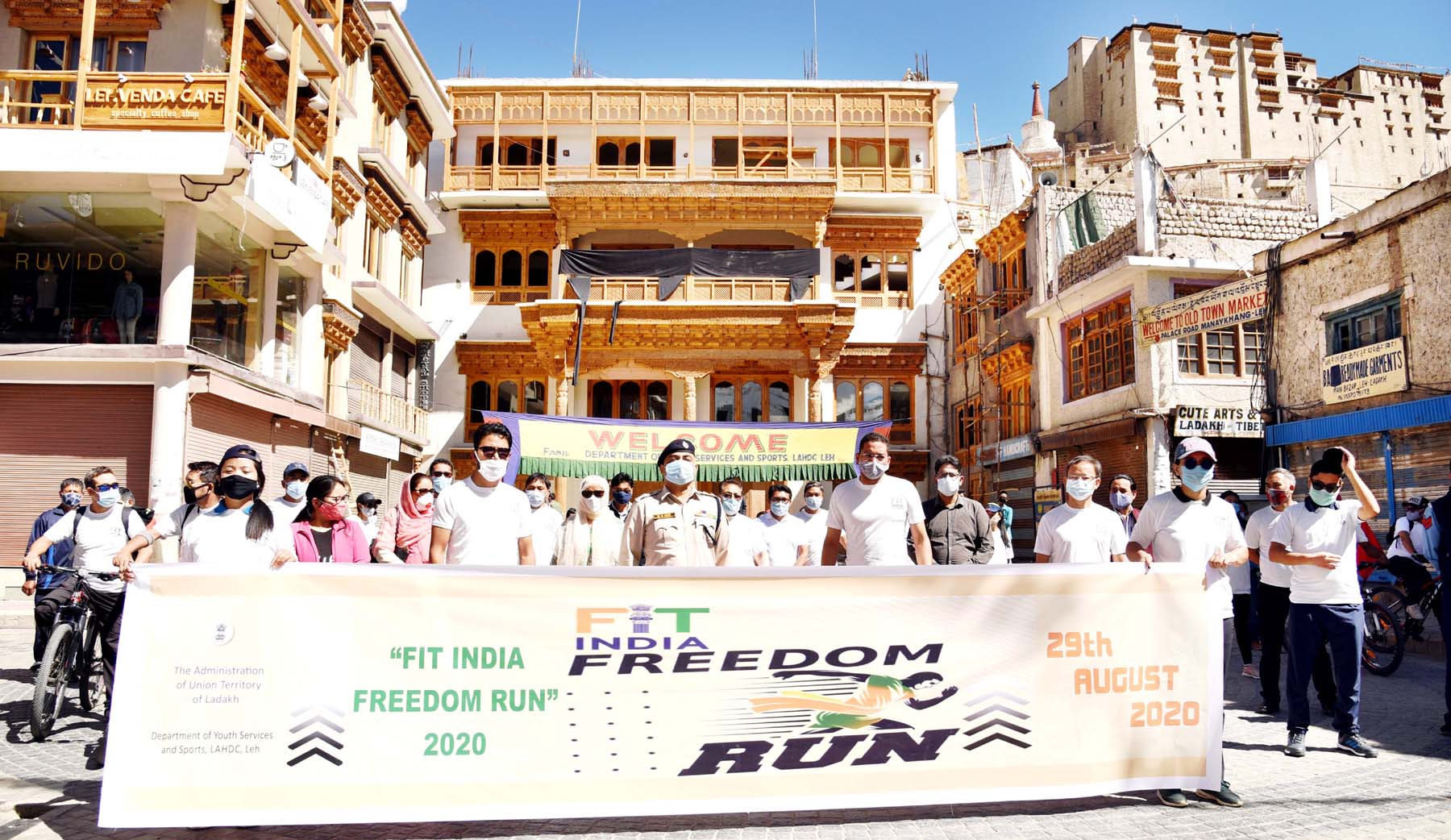 Fit India Freedom Run being flagged off by DC Leh Sachin Kumar Vaishya on Saturday. Fit India Freedom Run being flagged off by DC Leh Sachin Kumar Vaishya on Saturday.