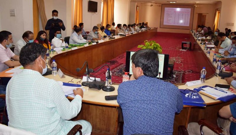 MP Jugal Kishore Sharma chairing a meeting at Rajouri. MP Jugal Kishore Sharma chairing a meeting at Rajouri.