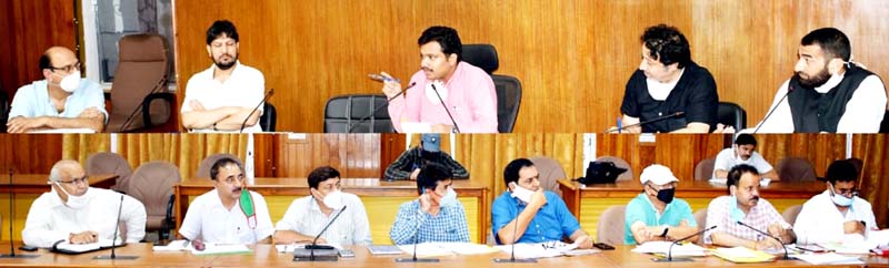 DC Udhampur Dr Piyush Singla chairing a meeting on Friday. DC Udhampur Dr Piyush Singla chairing a meeting on Friday.