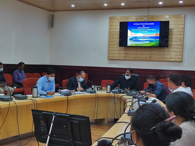 Secretary RDD Saugat Biswas chairing meeting at Leh. Secretary RDD Saugat Biswas chairing meeting at Leh.