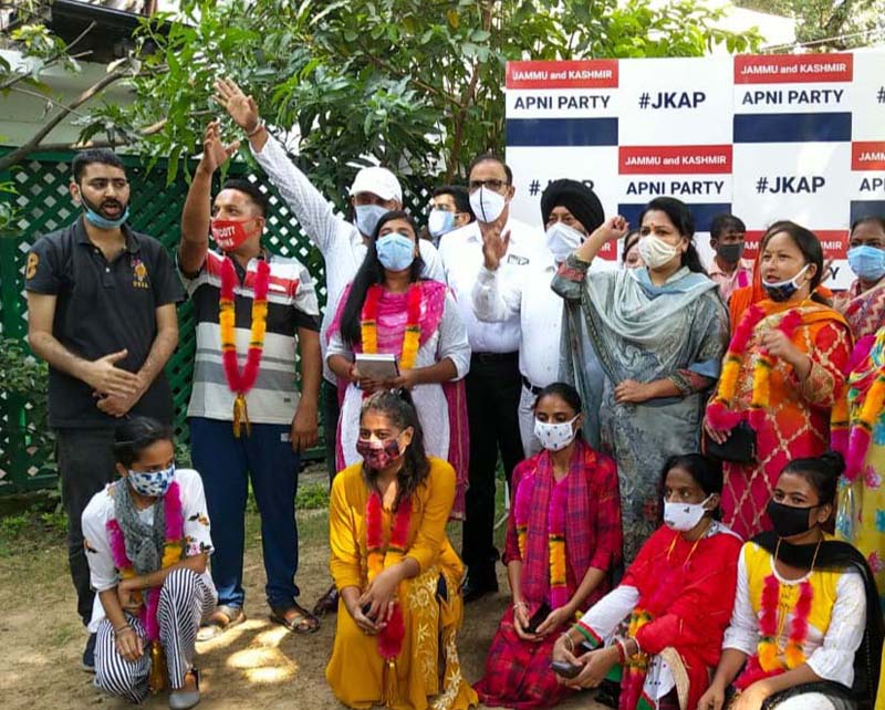 Apni Party leaders during a programme at Gandhi Nagar Jammu. Apni Party leaders during a programme at Gandhi Nagar Jammu.