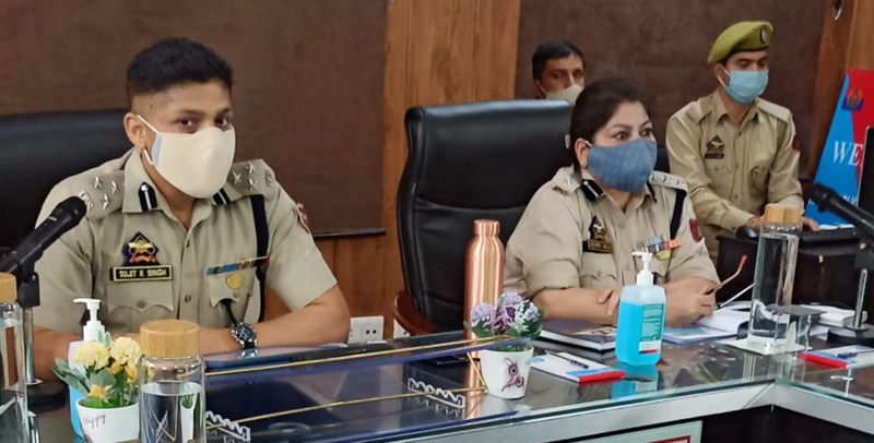 DIG Udhampur Sujit Kumar chairing a meeting on Thursday. DIG Udhampur Sujit Kumar chairing a meeting on Thursday.