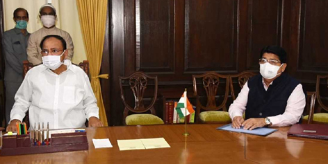 Rajya Sabha Chairman M. Venkaiah Naidu administering oath to Parimal Nathwani as member of Rajya Sabha. Rajya Sabha Chairman M. Venkaiah Naidu administering oath to Parimal Nathwani as member of Rajya Sabha.