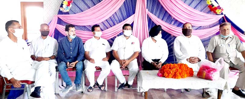 Apni Party leaders during a meeting at Domana in Jammu on Sunday. Apni Party leaders during a meeting at Domana in Jammu on Sunday.