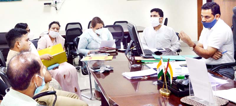 DC Kathua OP Bhagat chairing a meeting on Monday. DC Kathua OP Bhagat chairing a meeting on Monday.