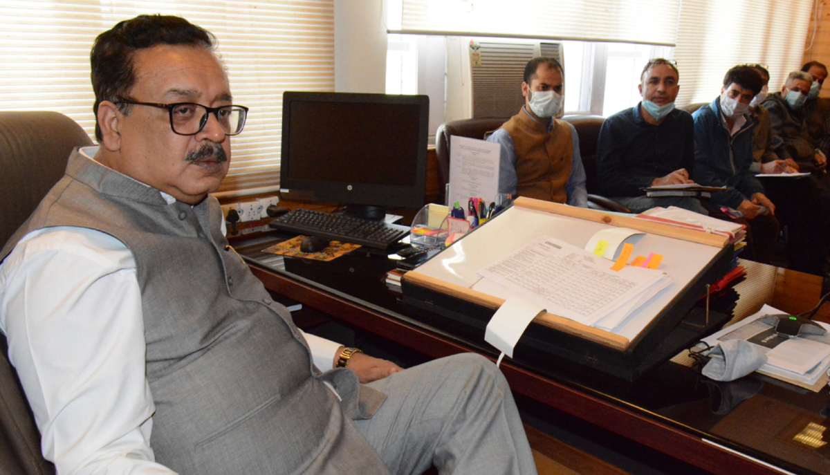 Principal Secretary, APD Navin Chaudhary chairing a meeting on Friday. Principal Secretary, APD Navin Chaudhary chairing a meeting on Friday.