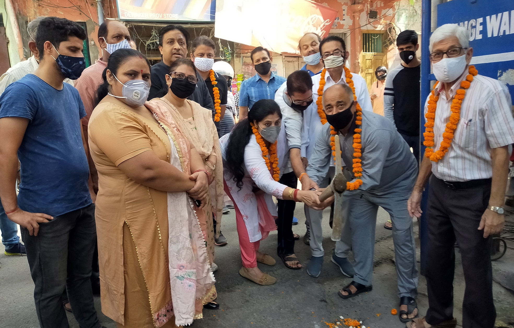 Deputy Mayor, Purnima Sharma starting work of drain at Ward No.1 on Saturday. Deputy Mayor, Purnima Sharma starting work of drain at Ward No.1 on Saturday.