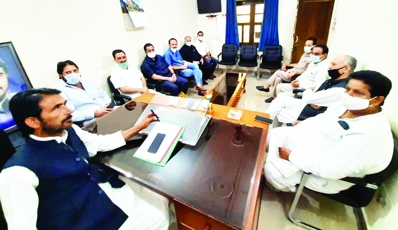 PCC chief, G A Mir addressing party DCC presidents’ meeting in Jammu on Monday PCC chief, G A Mir addressing party DCC presidents’ meeting in Jammu on Monday