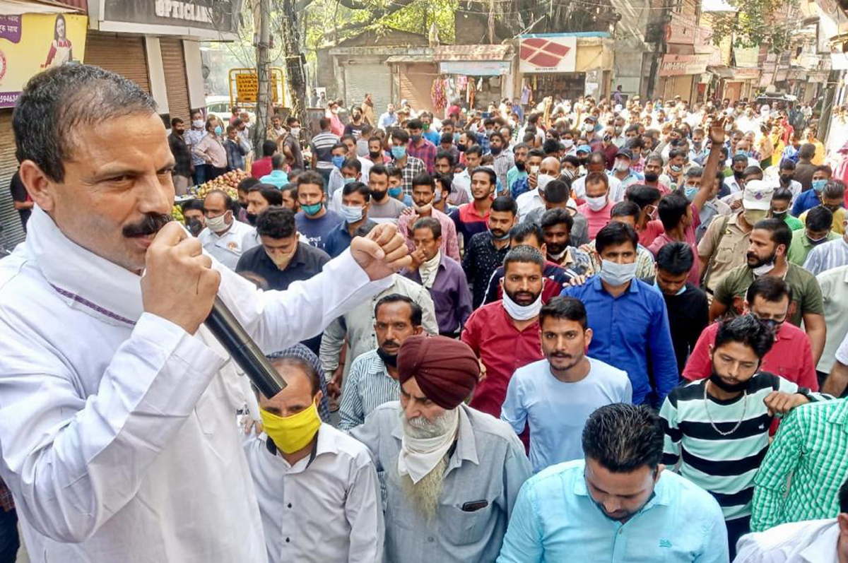 Former MLA and President NPP Balwant Singh Mankotia addressing a public gathering at Udhampur. Former MLA and President NPP Balwant Singh Mankotia addressing a public gathering at Udhampur.