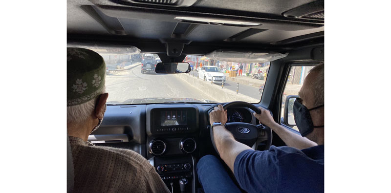 NC leaders Dr Farooq Abdullah and Omar Abdullah take a ride on Mahindra’s Thar jeep in Srinagar on Monday. NC leaders Dr Farooq Abdullah and Omar Abdullah take a ride on Mahindra’s Thar jeep in Srinagar on Monday.