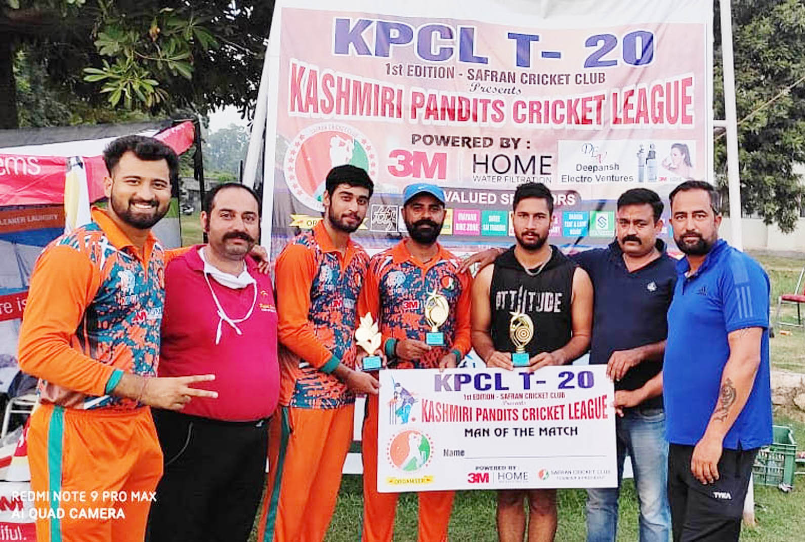 Dignitaries of the event presenting Man of the Match awards to players in KPCL tournament in Jammu. Dignitaries of the event presenting Man of the Match awards to players in KPCL tournament in Jammu.