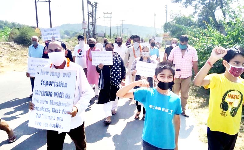 JTC and SKF activists protesting at Jagti on Tuesday. JTC and SKF activists protesting at Jagti on Tuesday.