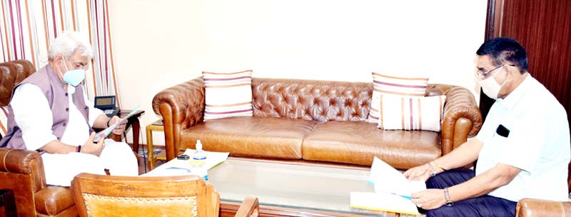 Lt Governor meeting with Chander Mohan Gupta, Mayor JMC on Wednesday. Lt Governor meeting with Chander Mohan Gupta, Mayor JMC on Wednesday.